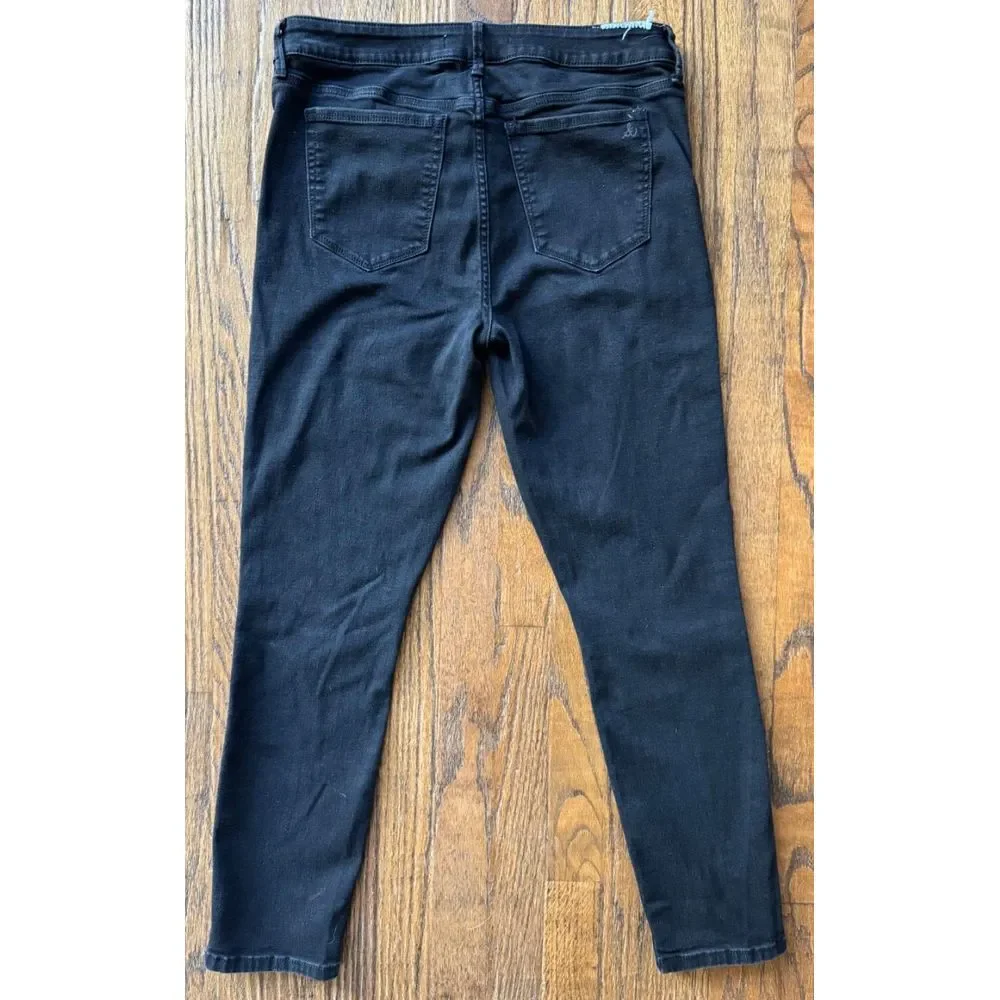 Sam Edelman Black Jeans Women Size 31 The Kitten Mid Rise Skinny Ankle Stretch‎